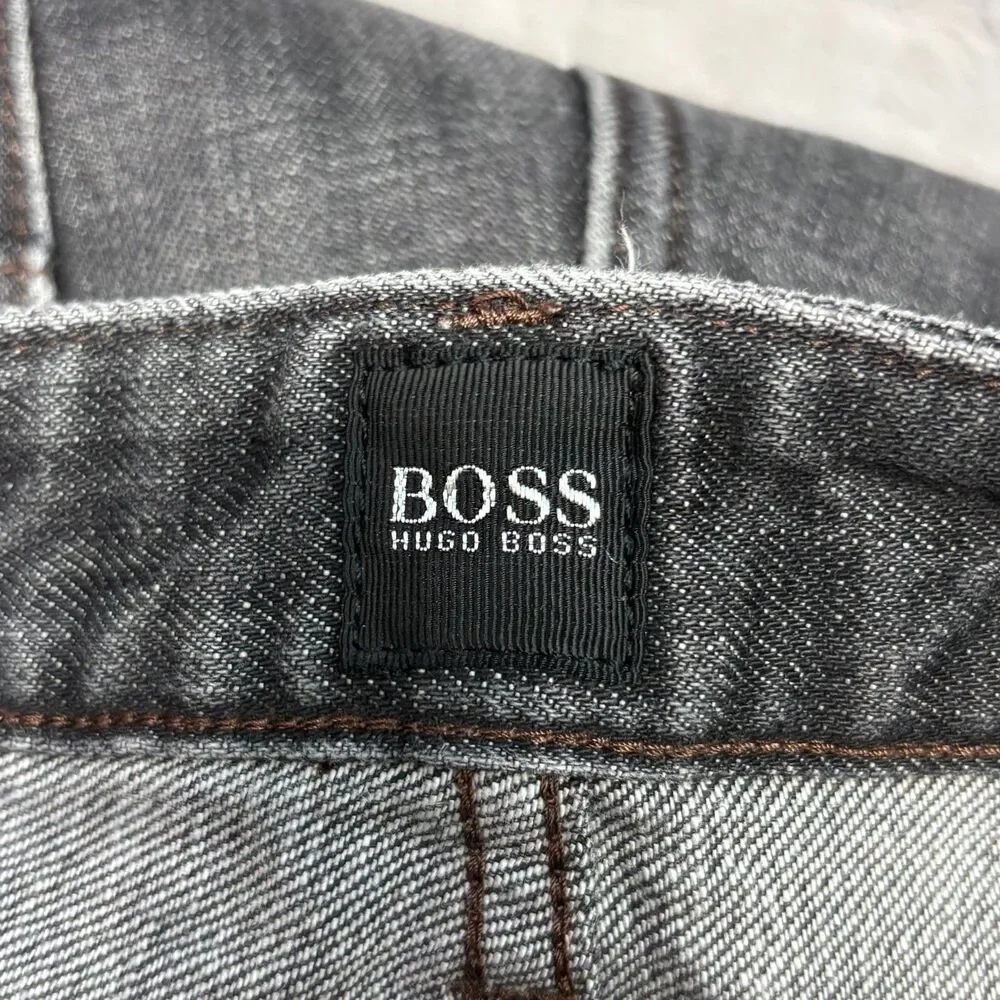 Hugo Boss Men Delaware Slim Fit Jeans Size 34x32 Black Denim D119 -16